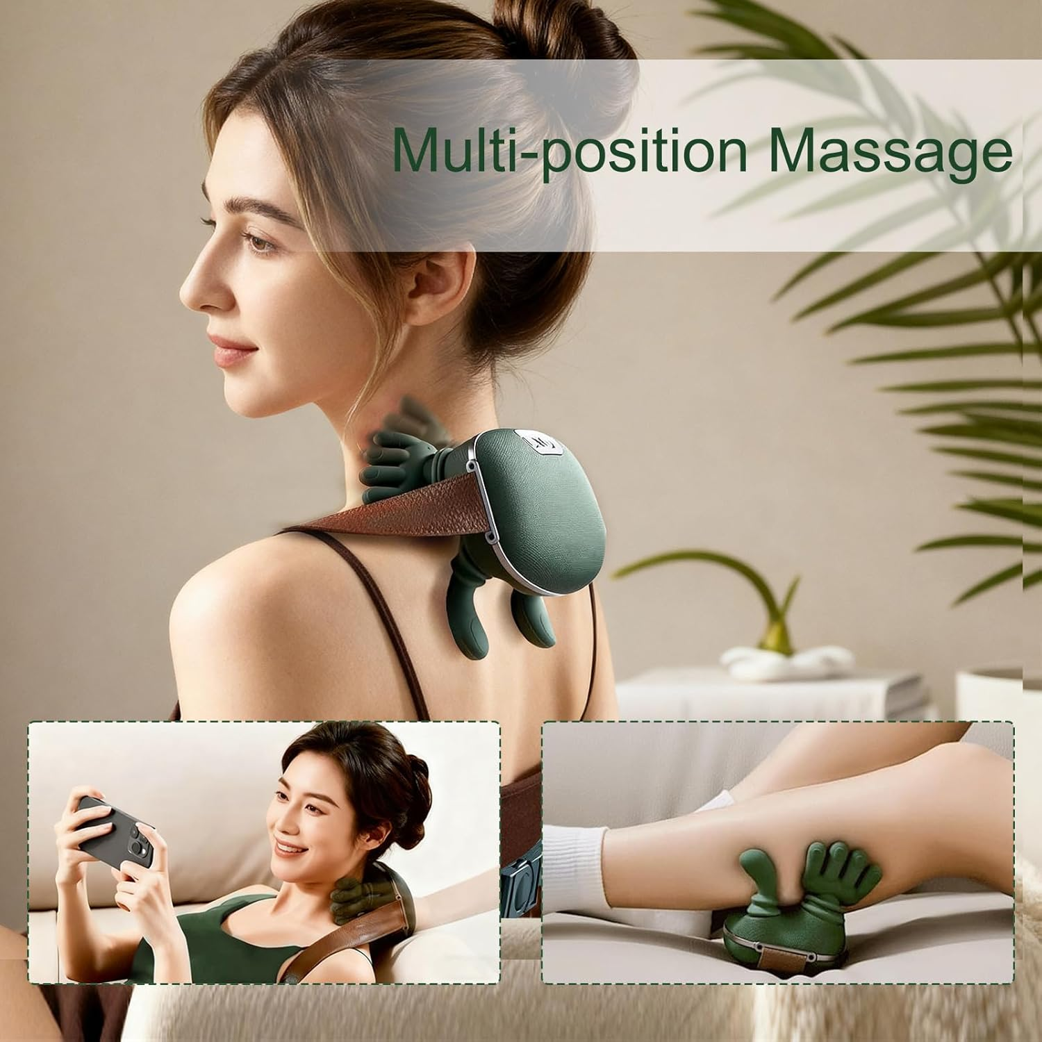 Neck Massager, Shiatsu Neck and Back Massager with Heat, 4D Kneading Simulated Human Hand Design Electric Deep Tissue Massage, Portable Body Massager for Shoulder, Pain Relief & Muscle Relax - Image 5