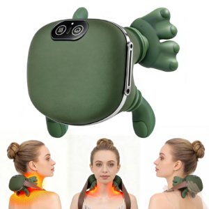 Neck Massager with Heat, 4D Shiatsu Kneading for Neck and Back, 3 Speeds 2 Heat Levels, Portable Muscle Relief (Green)