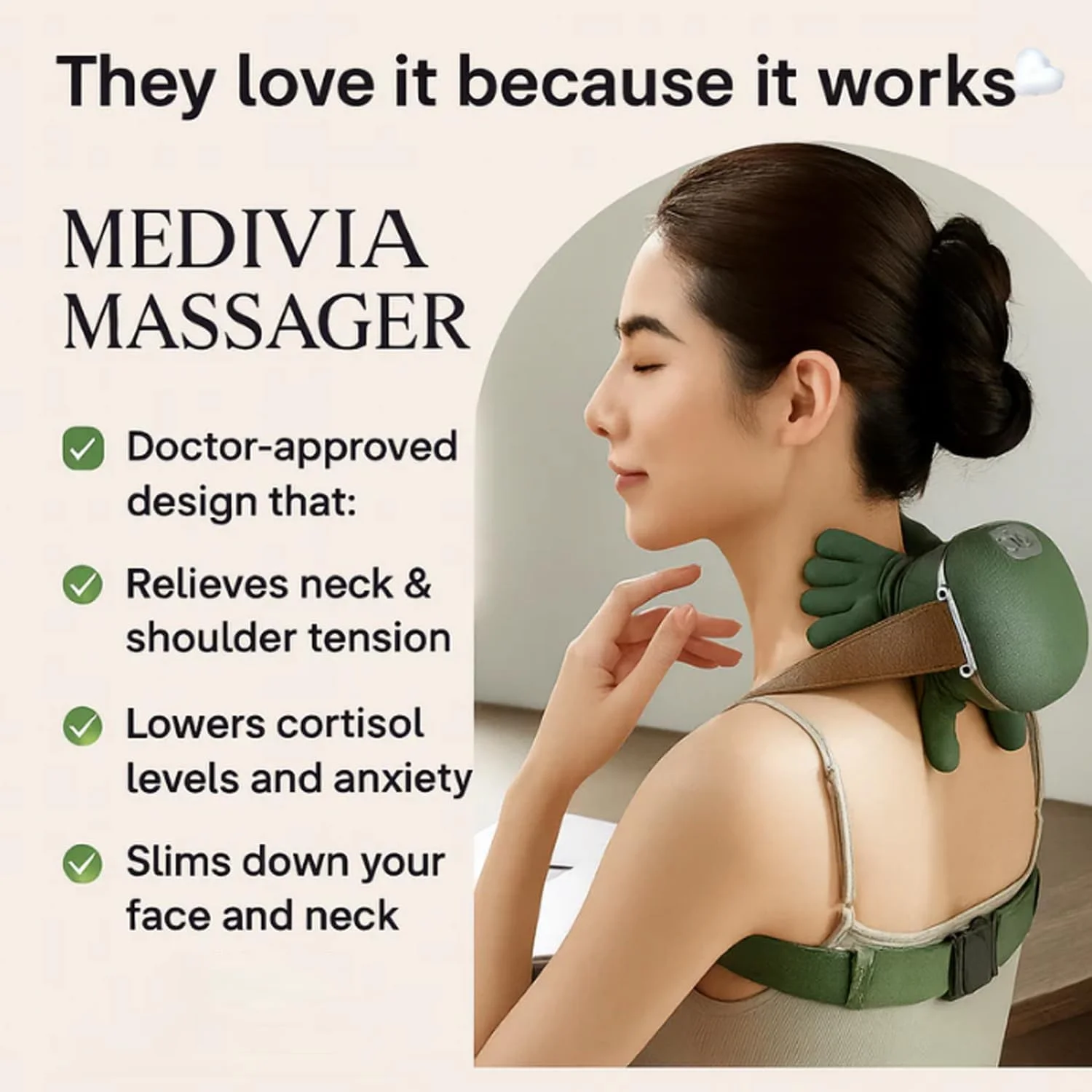 Massage Master for Shoulder, Shiatsu Back and Neck Massager for Neck, Lower Abdominal, Discomfort Relief Deep Tissue with 3-Speed Adjustment Gifts for Women, Men, Mom and Dad - Image 2