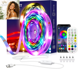 Daymeet Led Lights for Bedroom, 33Ft Led Chasing Effect Dream ICRGB Light Strip, USB Smart Light Strips APP Control Music Sync Color Changing Led Strip Lights with Remote for Home Christmas Decoration